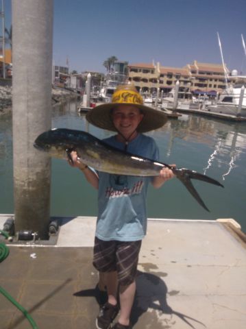 Visitng from San Diego, CaliforniaMom Melanie, Cass (age 13) and Ryan (age 10) fished with us today, April 2nd, with Capt Justo on one of our pangas. Look at those smiles!