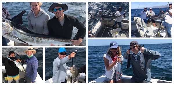 Almost too much fun on our 35′ Cabo Sportfisher for these VIP Guests!