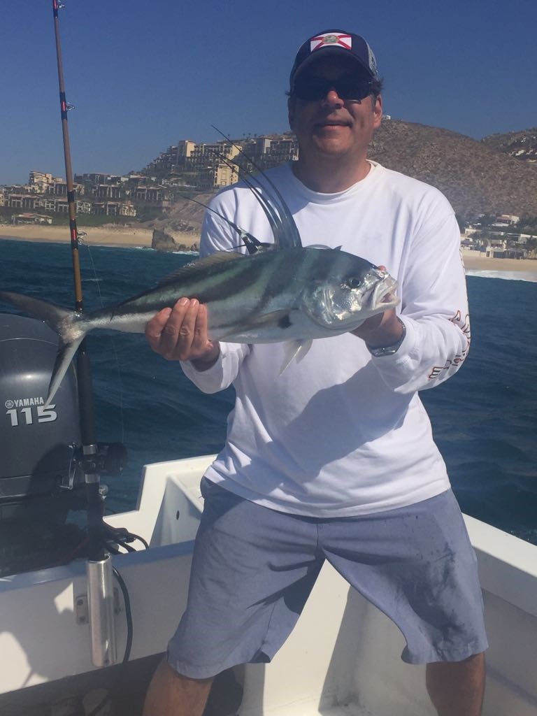 Return VIP Guest Chuck Mune visiting from Escondido, California panga fishing and catching with Capt Hugo.May 1, 2017