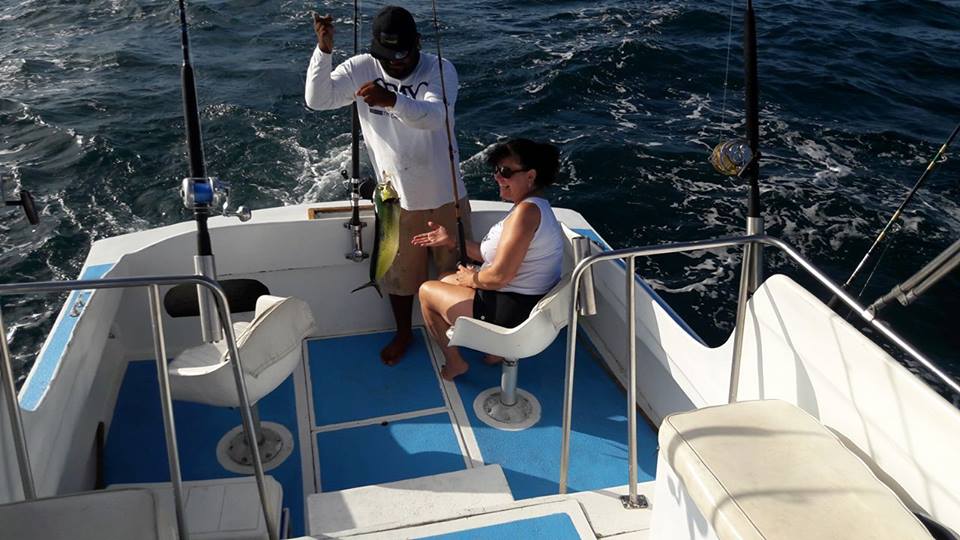 Visiting from Scottsdale, ArizonaJanelle Pera surprised her husband Fred with a trip to Cabo and a fishing trip with us and Capt Jose .. Sept 10, 2016 They boated and kept 5 Dorado and released many more.