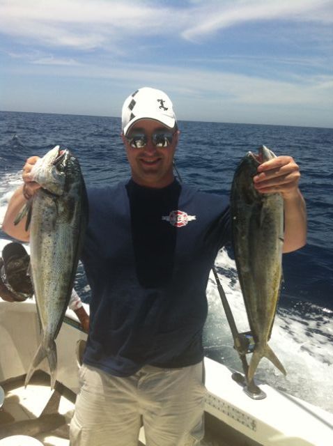 Awesome day today aboard our 30′ BertramCR&R 4 Striped Marlin1 Striped Marlin boated1 Wahoo2 DoradoSkipjack