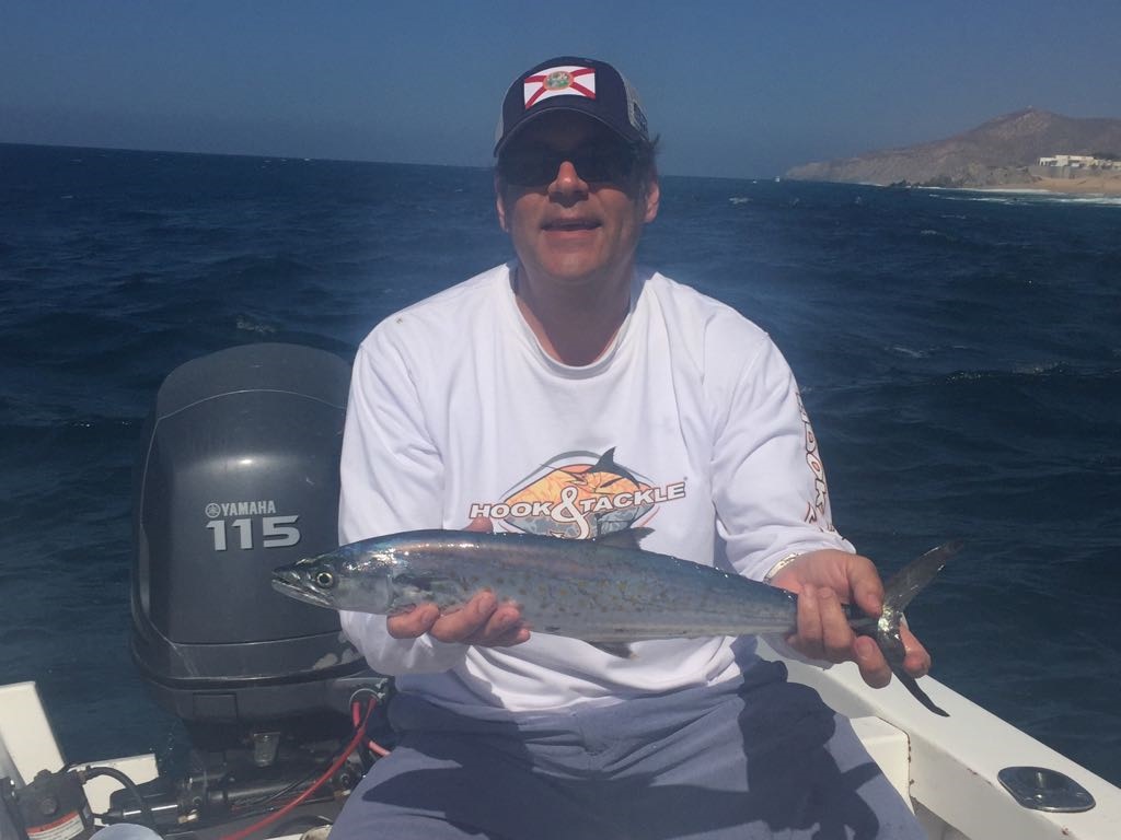 Return VIP Guest Chuck Mune visiting from Escondido, California panga fishing and catching with Capt Hugo.May 1, 2017