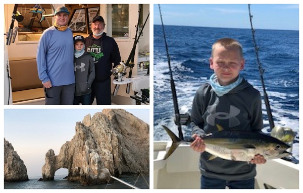 Three generations of the Granum Family visiting from Waverly, MinnesotaRon, Nate and 12 year old Mitchell, the fisherman!