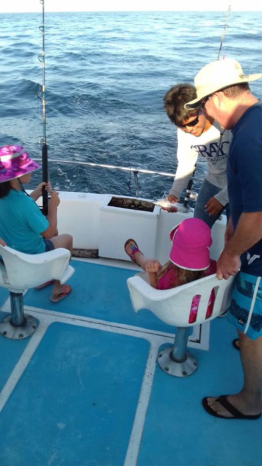 We had a blast today. We only caught four fish, but the memories were priceless. We saw turtles, Dolphins, a shark, and of course the friendly sea lion that jumped on the boat. The crew was also great.