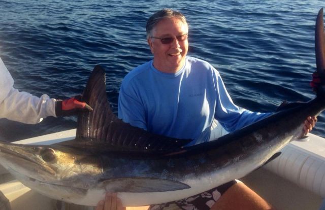 Thanks Lori here’s your fishing report.Day one 31′ Blackfin anglers were Bob Sweger, Brad Johnson, Joe Wells and his son Nick – caught 10 Stripes and 2 Dorado I’st marlin for Nick,Joe and Brad. Aboard 31′ Bertram #3