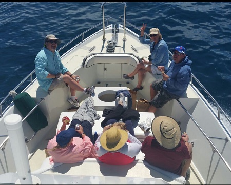 Some days, like today are AMAZING and for VIP Guests visiting from Montgomery, Texas D and Vicky Dimmitt,Tom & Pam Satchell, and Rich and Karen Larson it was nonstop fun and action – starting with a sunrise catch with Capt Casey (45′) Just what they wanted!