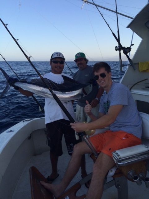Aboard our new 43′ Hatteras with Capt Gil