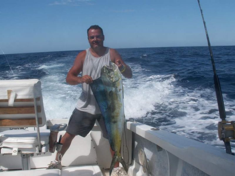 November 7, 2008 Dear Lori and Tommy, I just wanted to take the time to say “Thank You” for a great time fishing with you. We fished with the best crew I have ever fished with on a charter. The captain and crew were outstanding. We fished on 10/22, catching and releasing 8 Dorado and lost 1 Marlin. We also fished on 10/26, catching and releasing 3 Striped Marlin and and a hand full of Dorado. On 10/26 our mate “Charo” was “AWESOME”. What a mate. There are no other words to describe that crew. Being in Cabo for our 10th anniversary was “MAGIC”. Fishing Cabo, was “CABO MAGIC”. I’m sending you these pictures for your gallery. Thank You So Much, “Tight Lines” Geoffrey and Jennifer Sullivan Hazlet NJ
