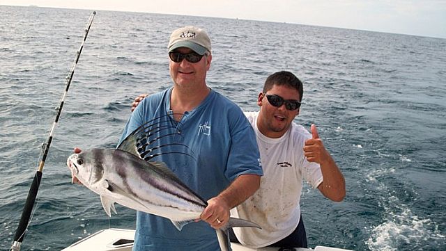 Here is Scott with the biggest Rooster fish caught on our boat, just askhim. Dan Johnson