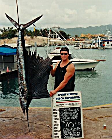 Tony Snyder with his Pacific Sailfish.