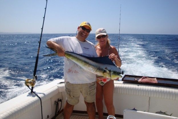 My wife and I had a terrific experience. The boat was beautiful. The crew (Hector & Chateu) were great and certainly know how to catch fish! Cabo Magic made our trip to Los Cabos! Here are a couple of photo’s. Thanks again,