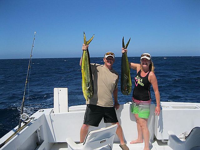 My wife and I would like to thank you, SO MUCH, for an awesome time aboard your charter on Monday October 11th. You have a first class operation and we want to thank your crew, especially Jesus (deck hand) for a great job. We caught 6 Dorado, and fed 17 of our friends with just 4 of them! (still had lots of left-overs!)