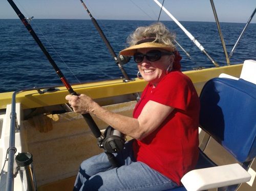 VIP Guest Shirley Rauter from Altadena, California visiting aboard the Princess Cruise fished with Capt Justo on Thurs Oct 23rd – 2 Dorado!