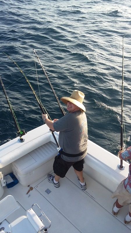 Jim Stock and Cole Stock visiting from Laguna Niguel fishing