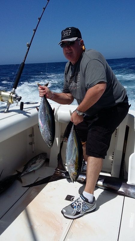 Father and SonJim Stock and Cole Stock visiting from Laguna Niguel fishing 