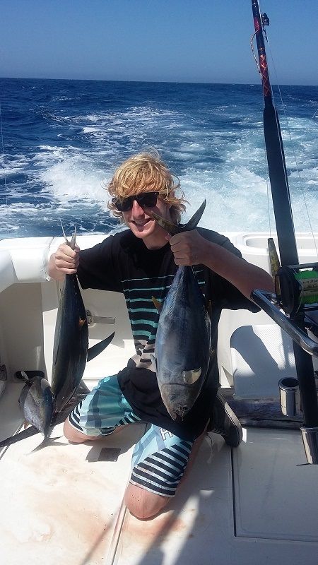 Father and SonJim Stock and Cole Stock visiting from Laguna Niguel fishing 