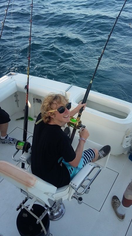 Father and SonJim Stock and Cole Stock visiting from Laguna Niguel fishing