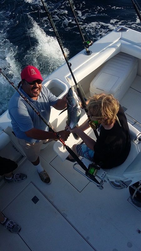 Jim Stock and Cole Stock visiting from Laguna Niguel fishing