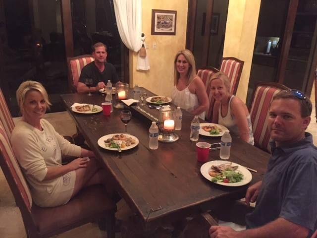 The gentlemen caught 3 Dorado – while the ladies had spa day – and that evening enjoyed a fabulous dinner at their villa!