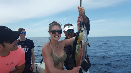 An outstanding day of fishing, catching – And Eating!! — with Capt Casey today – Feb 3 11 2016 — aboard 45′ Custom.