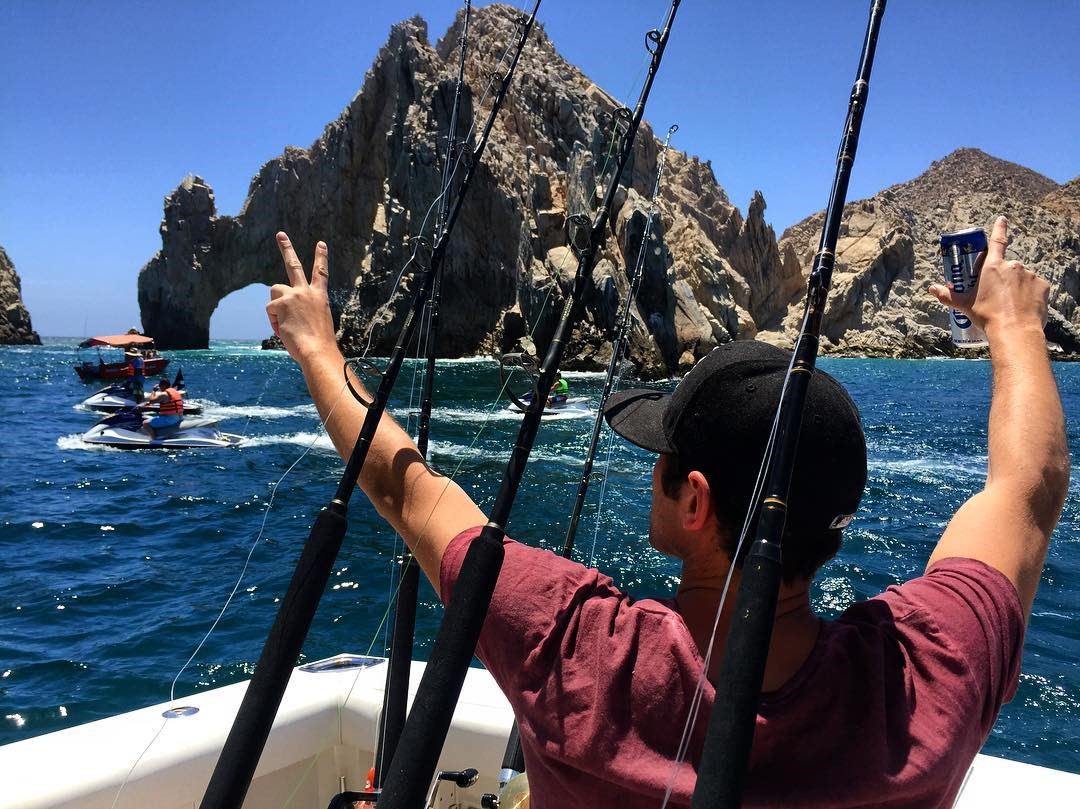 Sean O’Pry with Capt Ivan on 45′ Cabo Express.. Saturday 16 April 2016