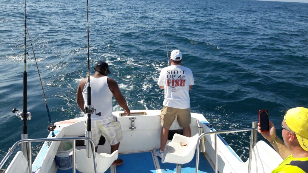 VIP Guests visiting from Watauga, TexasKirk Robinson, Chase Robinson and Robert Bowker fished today Sept 11 2017 with Capt Jose and loaded up on 