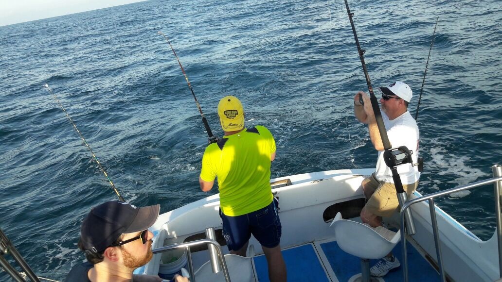 VIP Guests visiting from Watauga, TexasKirk Robinson, Chase Robinson and Robert Bowker fished today Sept 11 2017 with Capt Jose and loaded up on 