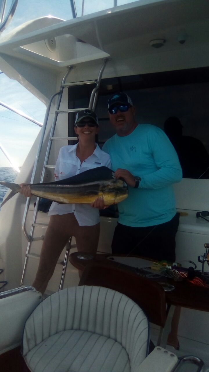 Return VIP Guests Craig and Michele Fant aboard 50′ Viking .. Feb 16/17 2018￼