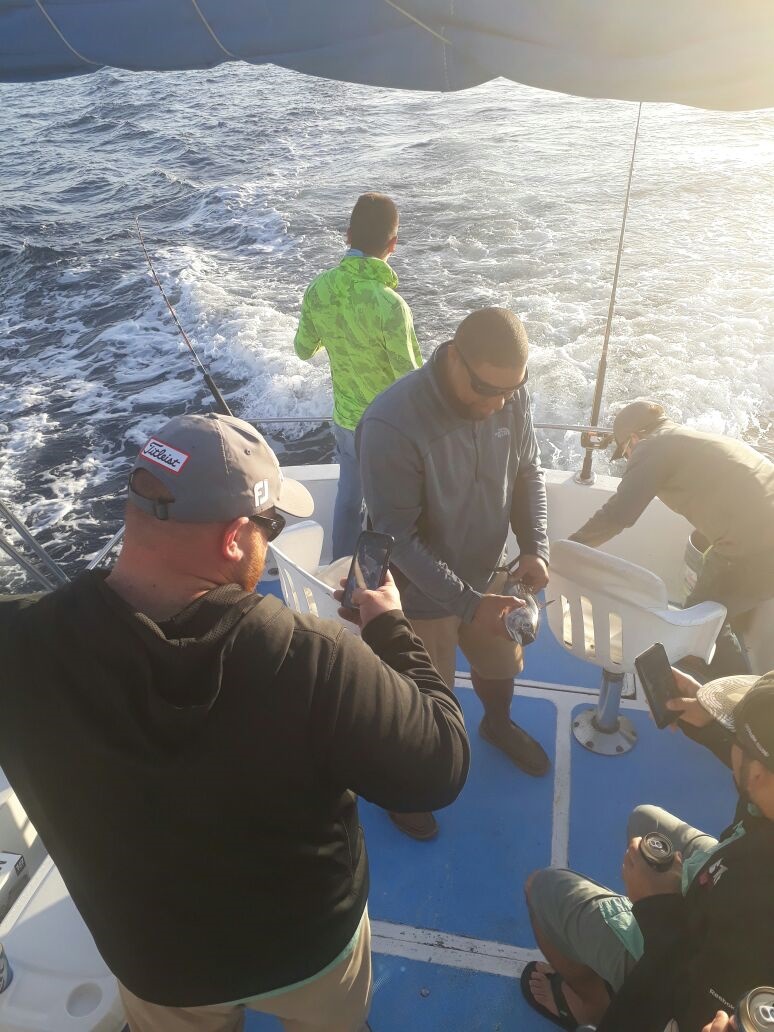 Visiting from College Station, Texas VIP Guests Brad Dees with friends Levi, Jack, Trevor and Kevin had fun today Feb 26 2018 with Capt Jose Juan (29′)￼