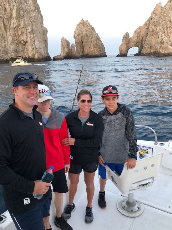 Visiting from Town of Flower Mound, TexasThe Lawton’s Rick and Lynn with their two boysJohnathon (age 16) and Ryan (age 14)as they depart the marina this beautiful morning!