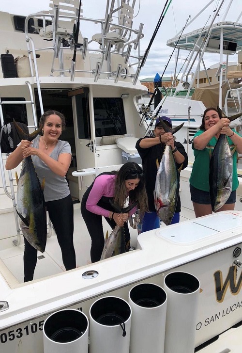 Girls are so happy and ready for sashimi ..
