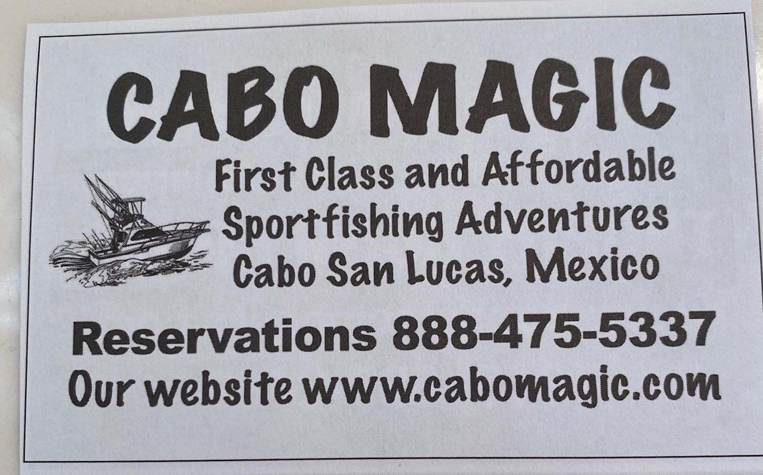First Ad created September 1998 with the help of Phil Troy of Saltwater Sportsman Magazine. Still a great ad.