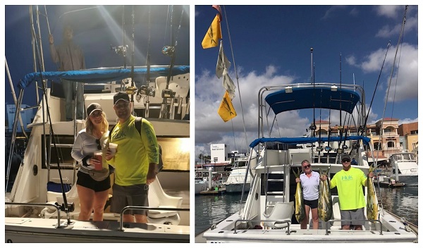 VIP Guests Kris Seymour and Tiffany Ballentine visiting from Ottowa, Ontario Canada enjoyed a bountiful Dorado Day!