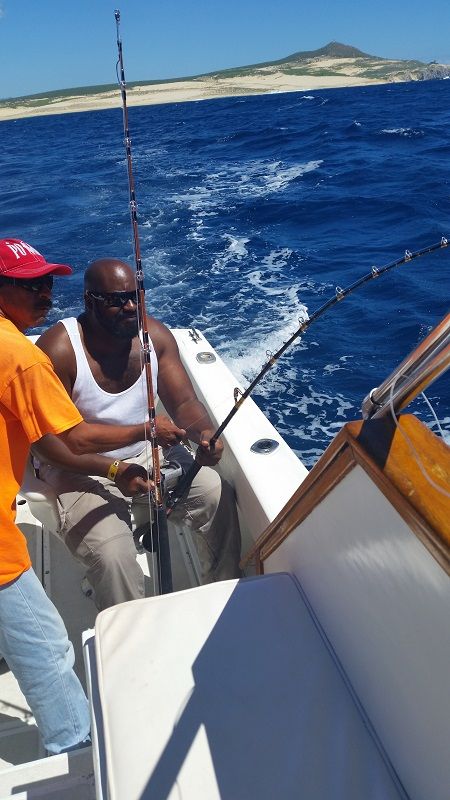 here Alvin is fighting his Striped Marlin!