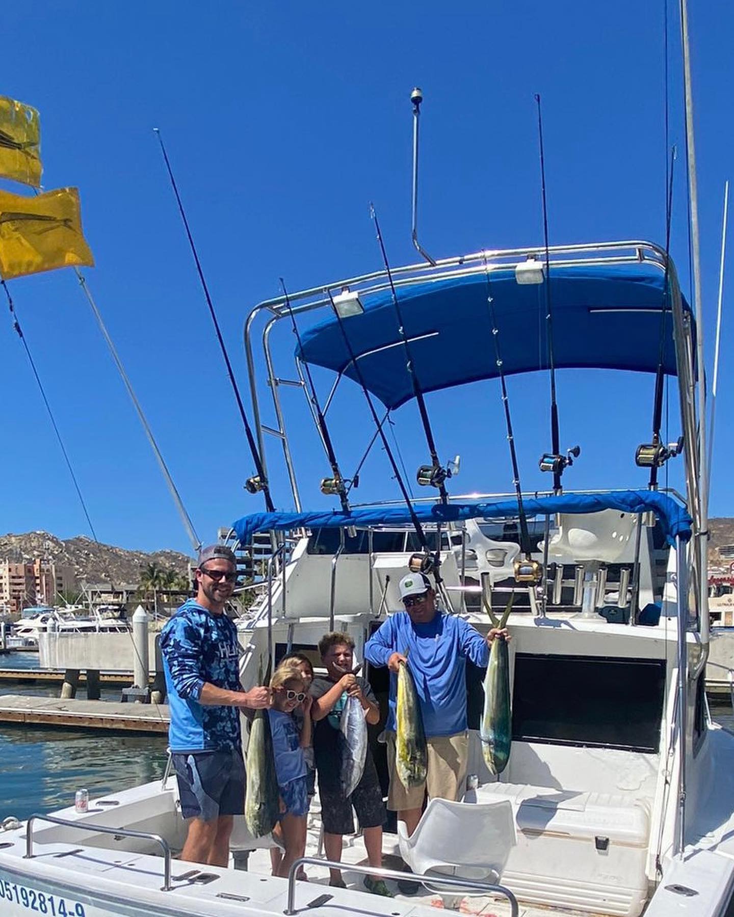 This BLUEFIN TUNA was caught today August 3, 2022 – aboard the Cabo Magic 28′ Cruiser with Capt Alberto and mate LuisVIP Guests visiting from Visalia California including Kenneth Sheely and his son Jackson (shown) and daughter Charlotte with Stu Tackett and daughter Aubrey.